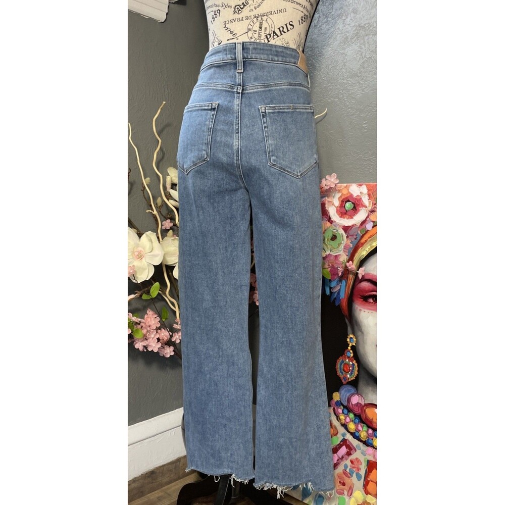 Paige Cindy Jeans Mel Destroyed Hem Ankle Straight Leg Womens Size 32, 28 Inseam - Picture 9 of 14